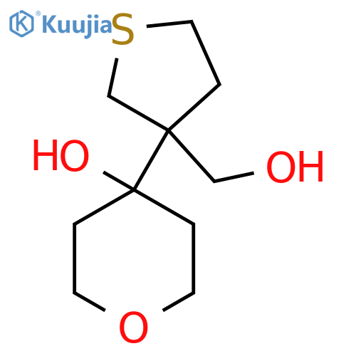 4-3-(hydroxymethyl)thiolan-3-yloxan-4-ol structure