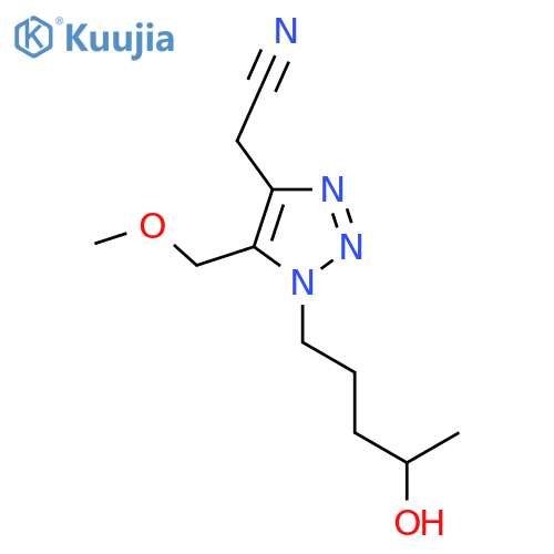 2-1-(4-hydroxypentyl)-5-(methoxymethyl)-1H-1,2,3-triazol-4-ylacetonitrile structure