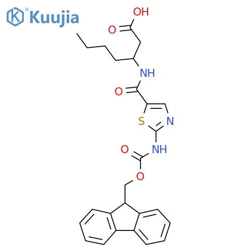 3-{2-({(9H-fluoren-9-yl)methoxycarbonyl}amino)-1,3-thiazol-5-ylformamido}heptanoic acid structure