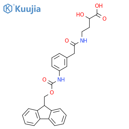 4-{2-3-({(9H-fluoren-9-yl)methoxycarbonyl}amino)phenylacetamido}-2-hydroxybutanoic acid structure