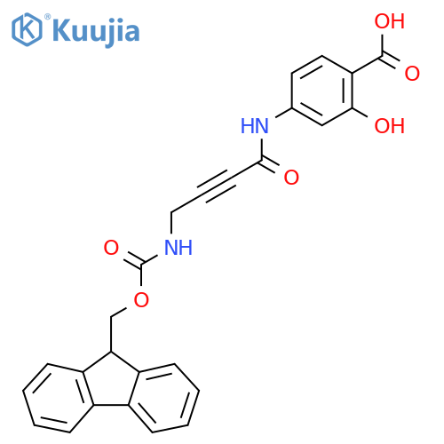 4-4-({(9H-fluoren-9-yl)methoxycarbonyl}amino)but-2-ynamido-2-hydroxybenzoic acid structure