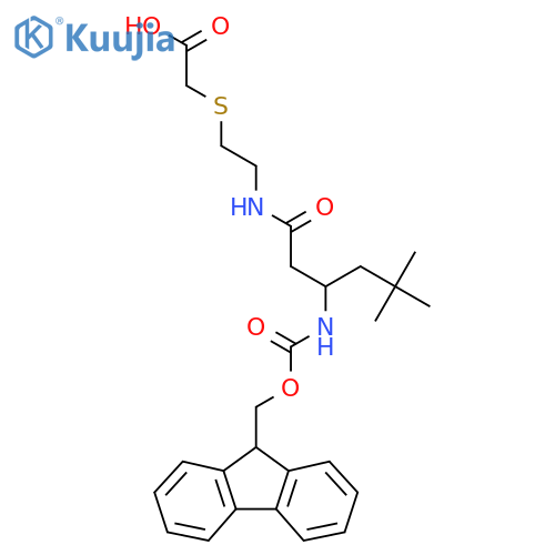 2-({2-3-({(9H-fluoren-9-yl)methoxycarbonyl}amino)-5,5-dimethylhexanamidoethyl}sulfanyl)acetic acid structure