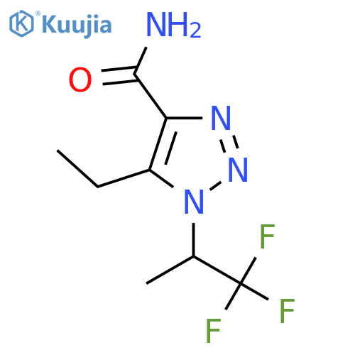 5-ethyl-1-(1,1,1-trifluoropropan-2-yl)-1H-1,2,3-triazole-4-carboxamide structure