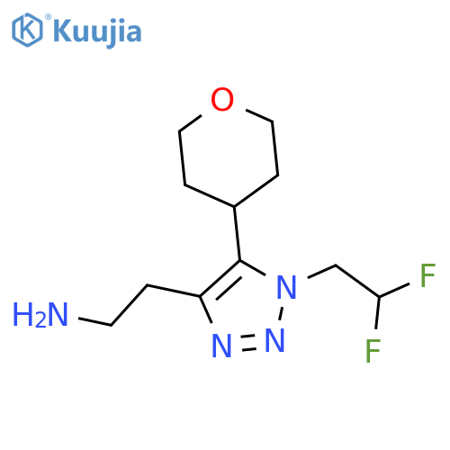 2-1-(2,2-difluoroethyl)-5-(oxan-4-yl)-1H-1,2,3-triazol-4-ylethan-1-amine structure