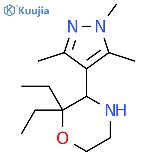 2,2-diethyl-3-(trimethyl-1H-pyrazol-4-yl)morpholine structure