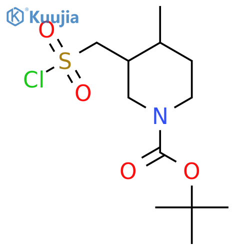 tert-butyl 3-(chlorosulfonyl)methyl-4-methylpiperidine-1-carboxylate structure