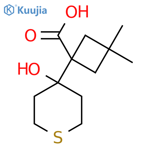 1-(4-hydroxythian-4-yl)-3,3-dimethylcyclobutane-1-carboxylic acid structure