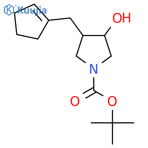 tert-butyl 3-(cyclopent-1-en-1-yl)methyl-4-hydroxypyrrolidine-1-carboxylate structure