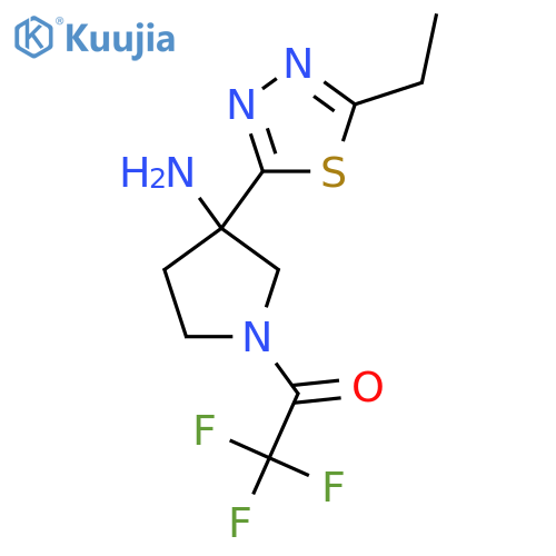 1-3-amino-3-(5-ethyl-1,3,4-thiadiazol-2-yl)pyrrolidin-1-yl-2,2,2-trifluoroethan-1-one structure