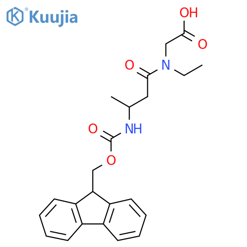 2-N-ethyl-3-({(9H-fluoren-9-yl)methoxycarbonyl}amino)butanamidoacetic acid structure