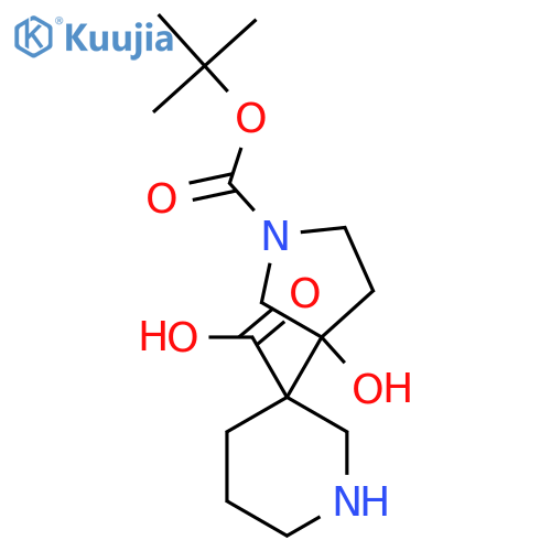 3-{1-(tert-butoxy)carbonyl-3-hydroxypyrrolidin-3-yl}piperidine-3-carboxylic acid structure