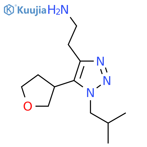2-1-(2-methylpropyl)-5-(oxolan-3-yl)-1H-1,2,3-triazol-4-ylethan-1-amine structure