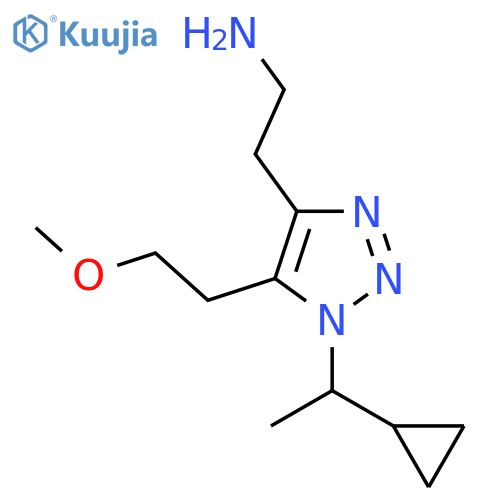 2-1-(1-cyclopropylethyl)-5-(2-methoxyethyl)-1H-1,2,3-triazol-4-ylethan-1-amine structure