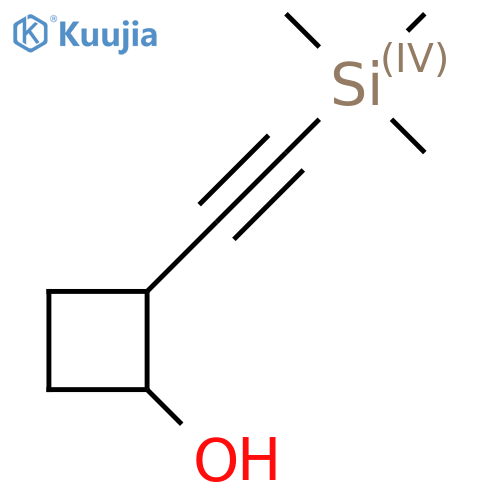 2-2-(trimethylsilyl)ethynylcyclobutan-1-ol structure