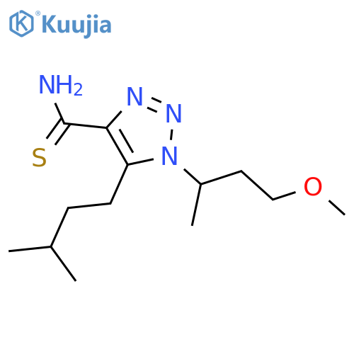 1-(4-methoxybutan-2-yl)-5-(3-methylbutyl)-1H-1,2,3-triazole-4-carbothioamide structure
