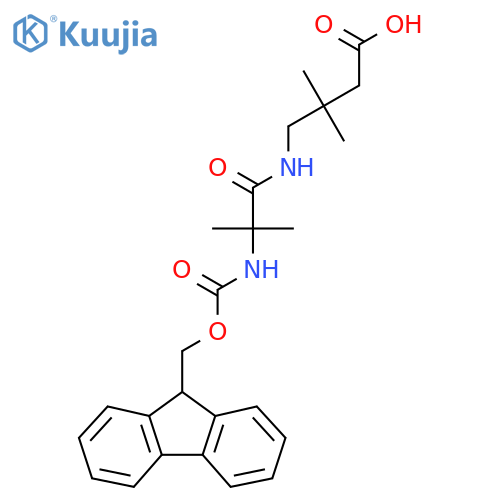 4-2-({(9H-fluoren-9-yl)methoxycarbonyl}amino)-2-methylpropanamido-3,3-dimethylbutanoic acid structure
