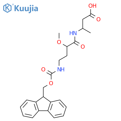 3-4-({(9H-fluoren-9-yl)methoxycarbonyl}amino)-2-methoxybutanamidobutanoic acid structure