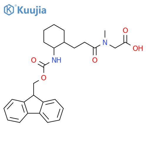2-{3-2-({(9H-fluoren-9-yl)methoxycarbonyl}amino)cyclohexyl-N-methylpropanamido}acetic acid structure