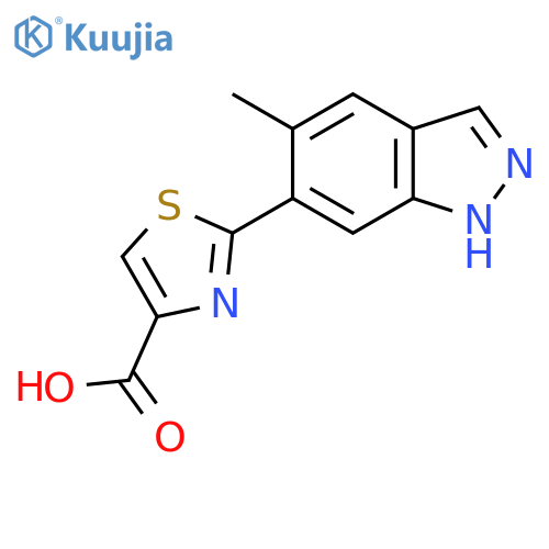 2-(5-methyl-1H-indazol-6-yl)-1,3-thiazole-4-carboxylic acid structure