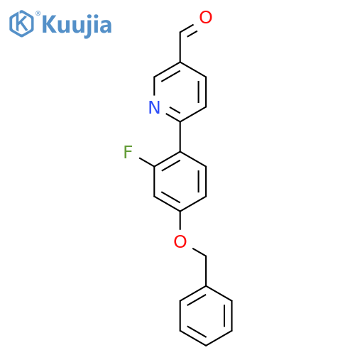 6-4-(benzyloxy)-2-fluorophenylpyridine-3-carbaldehyde structure