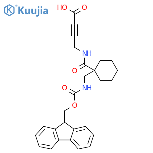 4-({1-({(9H-fluoren-9-yl)methoxycarbonyl}amino)methylcyclohexyl}formamido)but-2-ynoic acid structure