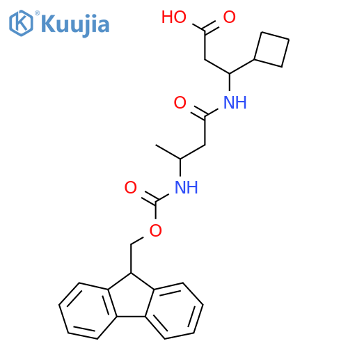 3-cyclobutyl-3-3-({(9H-fluoren-9-yl)methoxycarbonyl}amino)butanamidopropanoic acid structure
