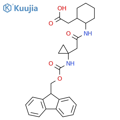 2-(2-{2-[1-({[(9H-fluoren-9-yl)methoxy]carbonyl}amino)cyclopropyl]acetamido}cyclohexyl)acetic acid structure
