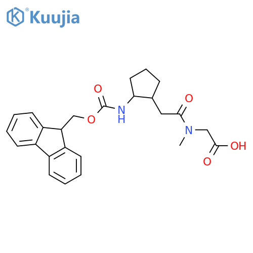2-{2-2-({(9H-fluoren-9-yl)methoxycarbonyl}amino)cyclopentyl-N-methylacetamido}acetic acid structure