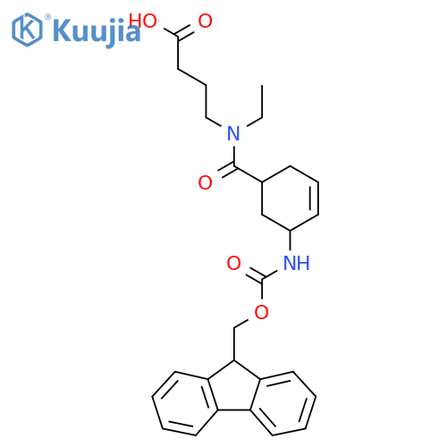 4-{N-ethyl-1-5-({(9H-fluoren-9-yl)methoxycarbonyl}amino)cyclohex-3-en-1-ylformamido}butanoic acid structure