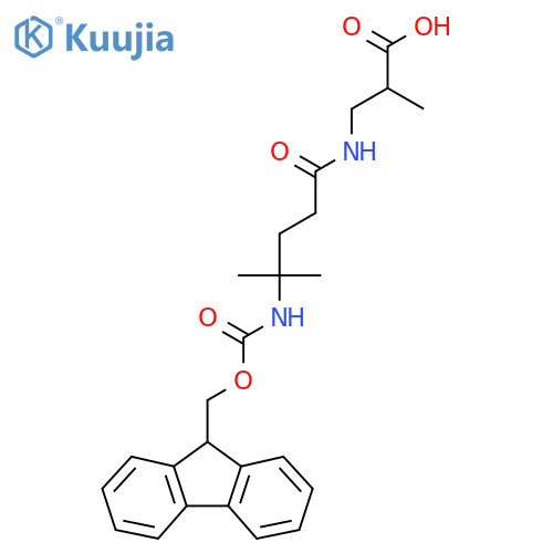 3-4-({(9H-fluoren-9-yl)methoxycarbonyl}amino)-4-methylpentanamido-2-methylpropanoic acid structure