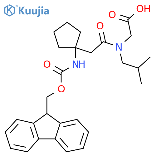 2-{2-1-({(9H-fluoren-9-yl)methoxycarbonyl}amino)cyclopentyl-N-(2-methylpropyl)acetamido}acetic acid structure