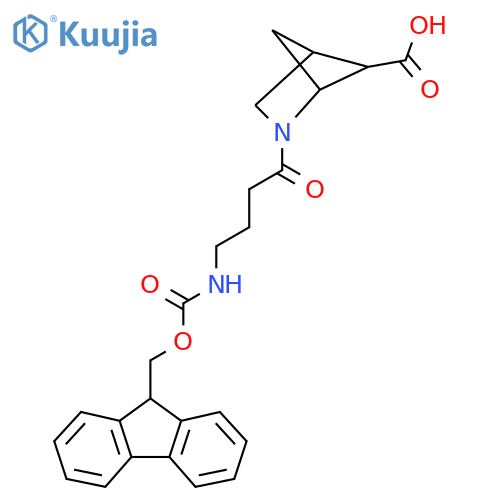 2-4-({(9H-fluoren-9-yl)methoxycarbonyl}amino)butanoyl-2-azabicyclo2.1.1hexane-5-carboxylic acid structure