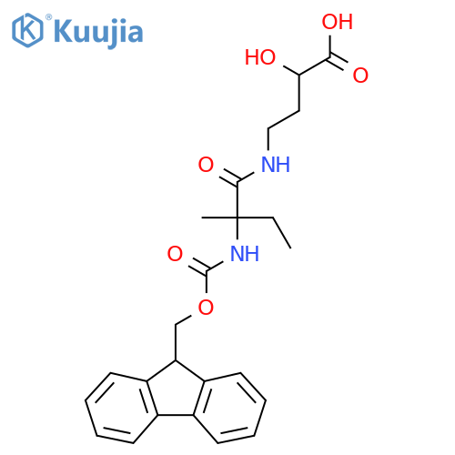 4-2-({(9H-fluoren-9-yl)methoxycarbonyl}amino)-2-methylbutanamido-2-hydroxybutanoic acid structure