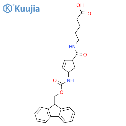 5-{4-({(9H-fluoren-9-yl)methoxycarbonyl}amino)cyclopent-2-en-1-ylformamido}pentanoic acid structure
