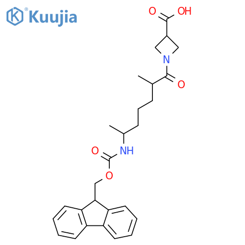 1-6-({(9H-fluoren-9-yl)methoxycarbonyl}amino)-2-methylheptanoylazetidine-3-carboxylic acid structure