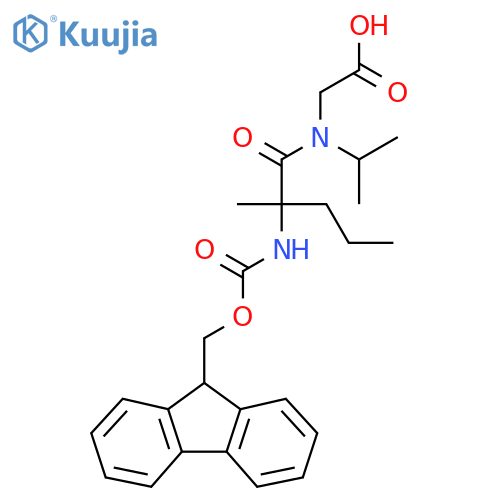 2-2-({(9H-fluoren-9-yl)methoxycarbonyl}amino)-2-methyl-N-(propan-2-yl)pentanamidoacetic acid structure