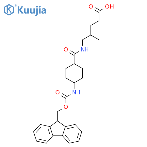 5-{4-({(9H-fluoren-9-yl)methoxycarbonyl}amino)cyclohexylformamido}-4-methylpentanoic acid structure