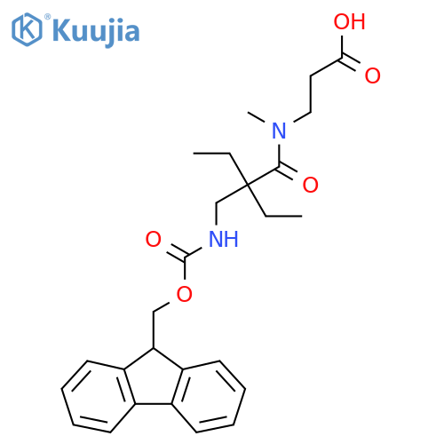 3-{2-ethyl-2-({(9H-fluoren-9-yl)methoxycarbonyl}amino)methyl-N-methylbutanamido}propanoic acid structure