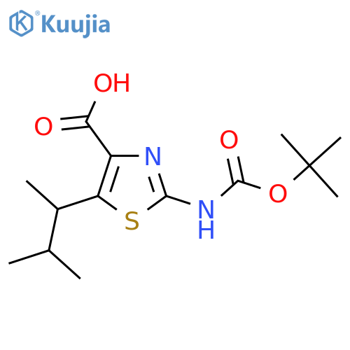 2-{(tert-butoxy)carbonylamino}-5-(3-methylbutan-2-yl)-1,3-thiazole-4-carboxylic acid structure
