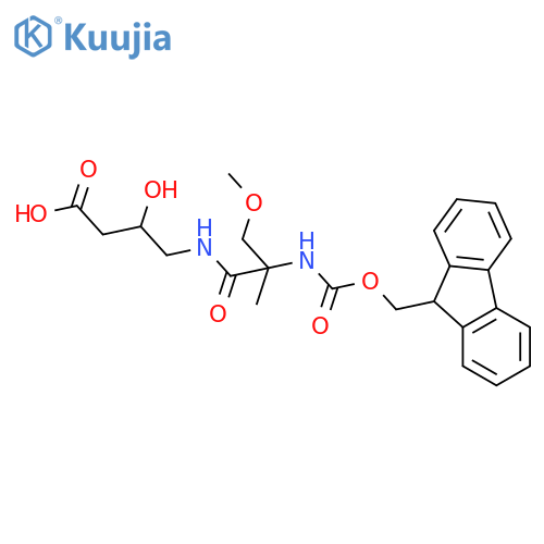 4-2-({(9H-fluoren-9-yl)methoxycarbonyl}amino)-2-(methoxymethyl)propanamido-3-hydroxybutanoic acid structure