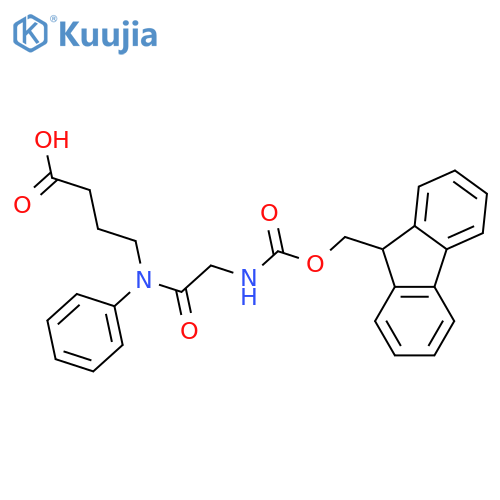 4-2-({(9H-fluoren-9-yl)methoxycarbonyl}amino)-N-phenylacetamidobutanoic acid structure
