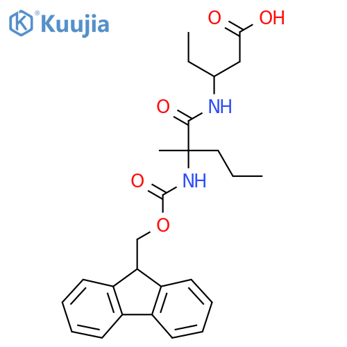 3-2-({(9H-fluoren-9-yl)methoxycarbonyl}amino)-2-methylpentanamidopentanoic acid structure