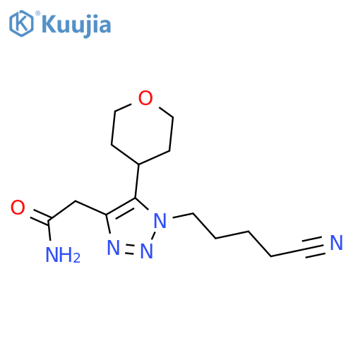 2-[1-(4-cyanobutyl)-5-(oxan-4-yl)-1H-1,2,3-triazol-4-yl]acetamide structure