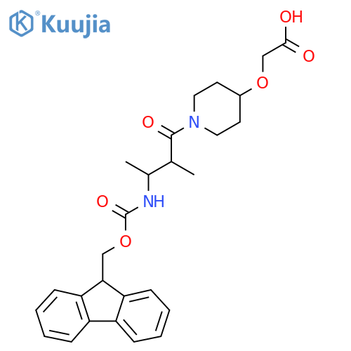 2-({1-3-({(9H-fluoren-9-yl)methoxycarbonyl}amino)-2-methylbutanoylpiperidin-4-yl}oxy)acetic acid structure