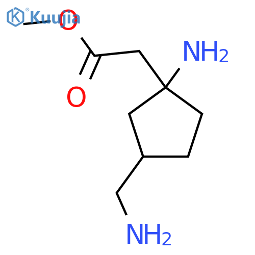 methyl 2-1-amino-3-(aminomethyl)cyclopentylacetate structure