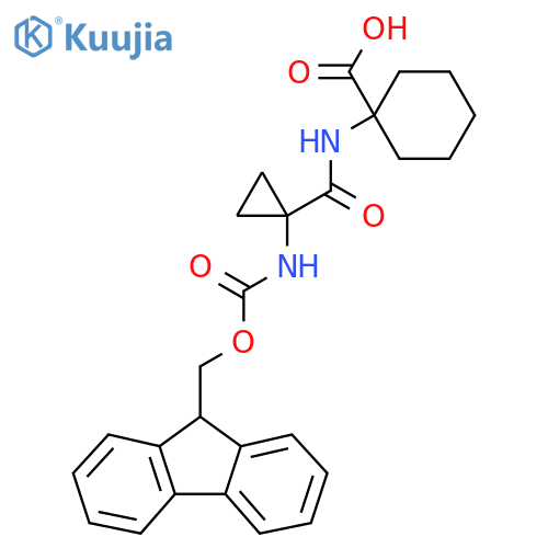 1-1-({(9H-fluoren-9-yl)methoxycarbonyl}amino)cyclopropaneamidocyclohexane-1-carboxylic acid structure