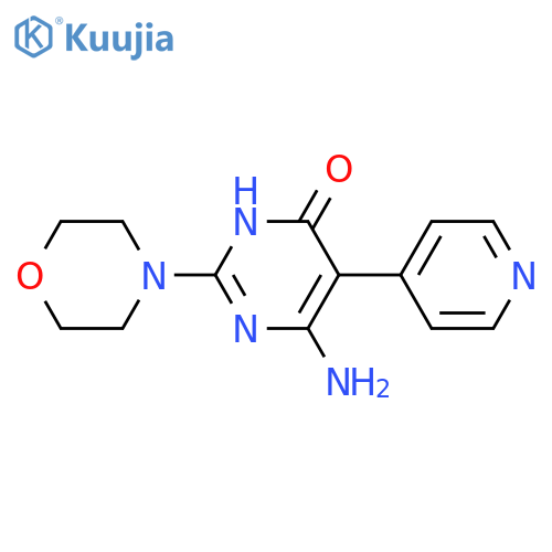 6-amino-2-(morpholin-4-yl)-5-(pyridin-4-yl)-3,4-dihydropyrimidin-4-one structure