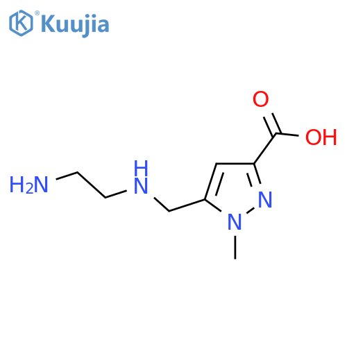 5-{(2-aminoethyl)aminomethyl}-1-methyl-1H-pyrazole-3-carboxylic acid structure