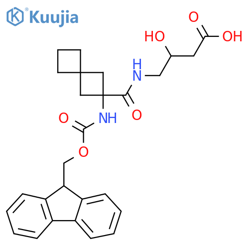 4-{2-({(9H-fluoren-9-yl)methoxycarbonyl}amino)spiro3.3heptan-2-ylformamido}-3-hydroxybutanoic acid structure