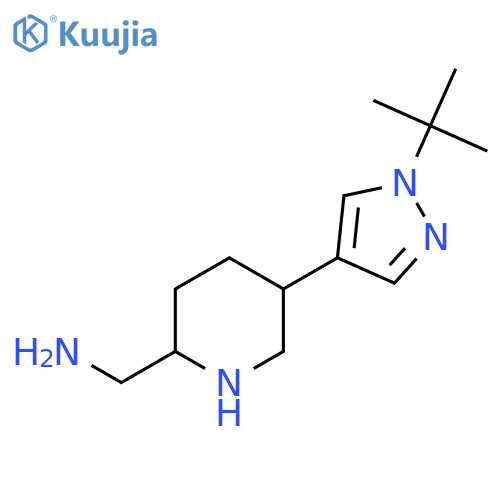 5-(1-tert-butyl-1H-pyrazol-4-yl)piperidin-2-ylmethanamine structure